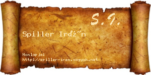 Spiller Irén névjegykártya