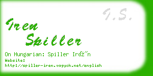 iren spiller business card